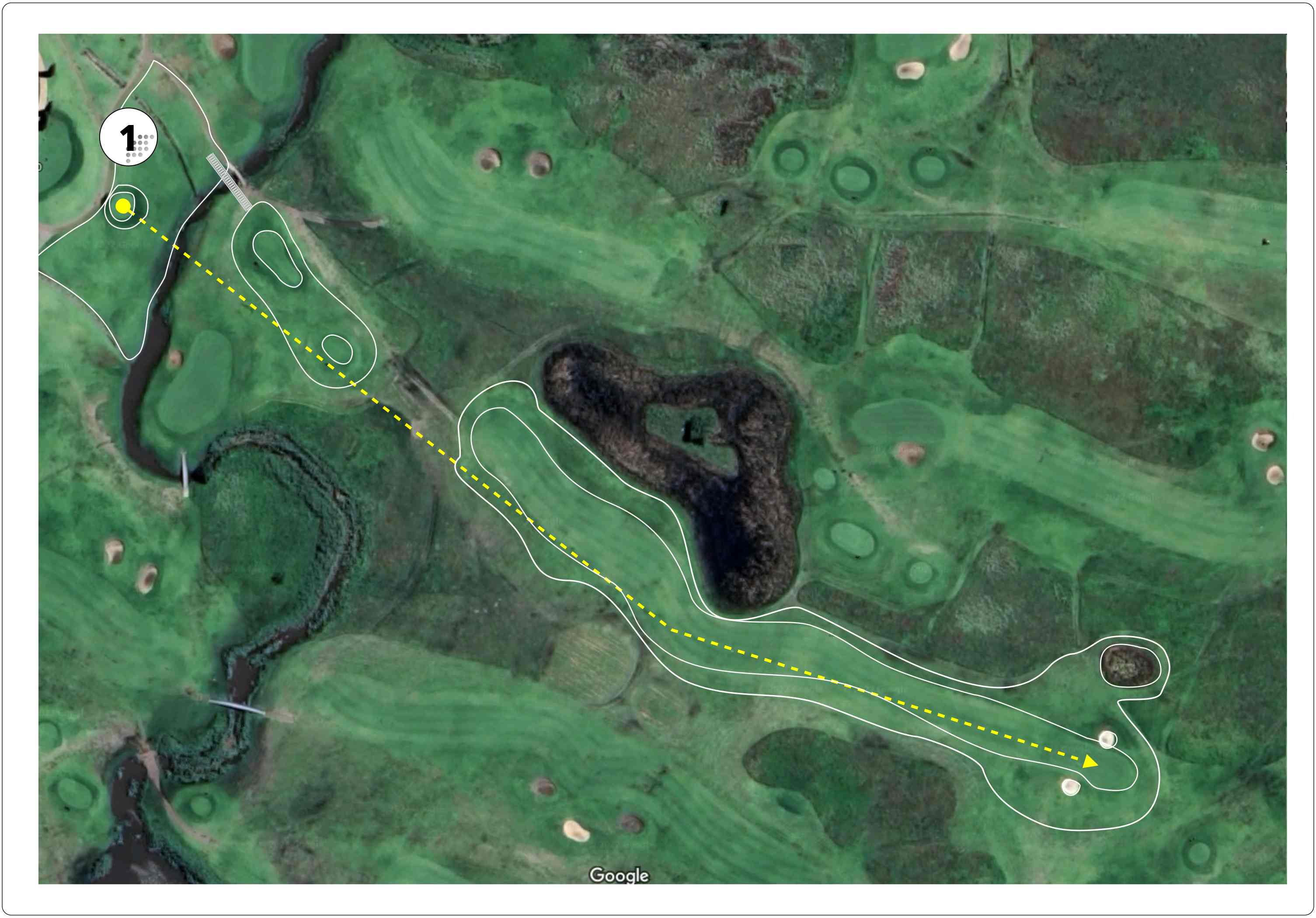 Graceland Golf Course Hole 1 layout