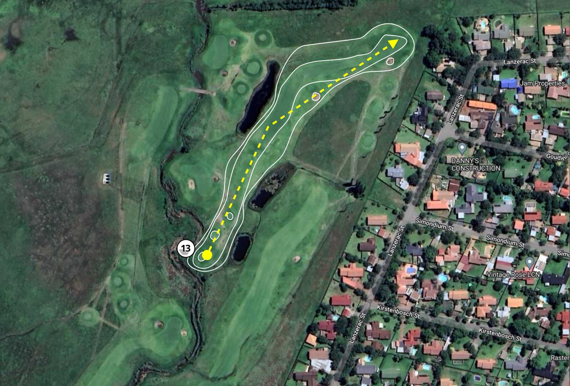 Graceland Golf Course Hole 13 Aerial View