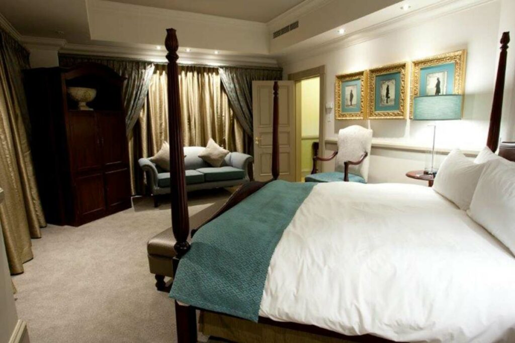 Presidential Suite bedroom side view at Walmont Hotel at Graceland, Secunda