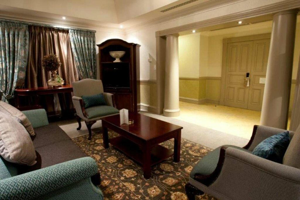 Presidential Suite sitting room at Walmont Hotel at Graceland, Secunda